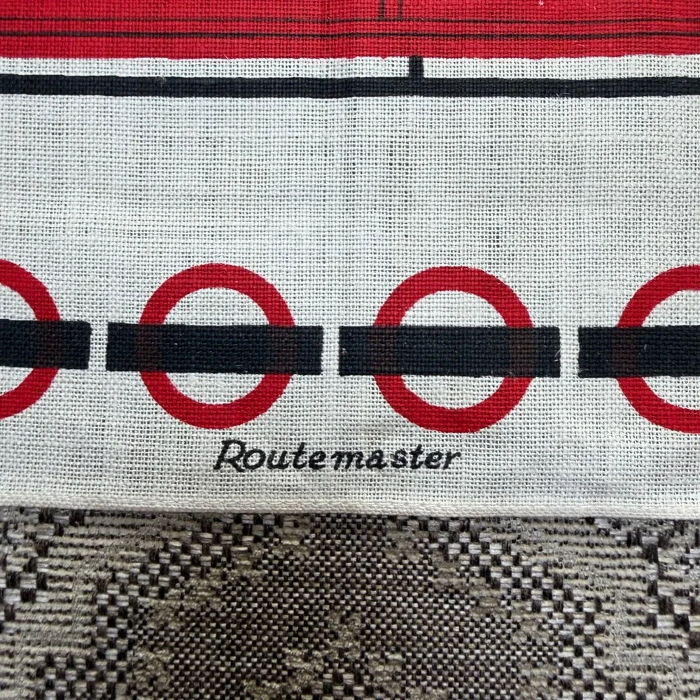 Vintage Ulster Irish Linen Tea Towel London Routemaster Bus Double Decker 21x30
